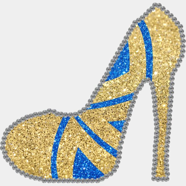 Bedazzled Blue Gold Heel Thumbnail